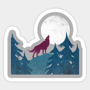 Wolf in the woods Sticker